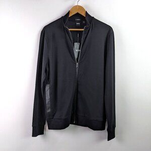 NWT Hugo Boss Size S Mens Full Zip Shepherd Track Jacket in Black